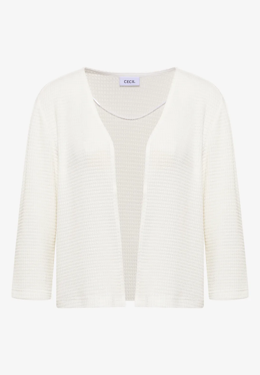 Cecil Open Cardigan Ajour Look - Vanilla White
