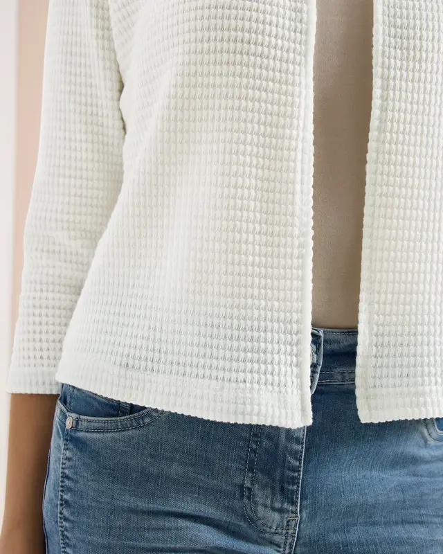 Cecil Open Cardigan Ajour Look - Vanilla White