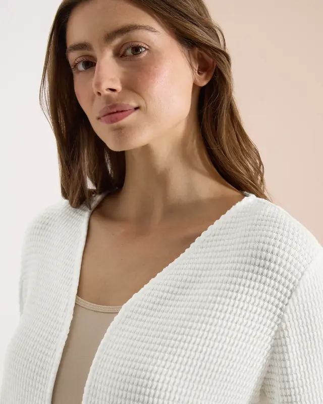 Cecil Open Cardigan Ajour Look - Vanilla White