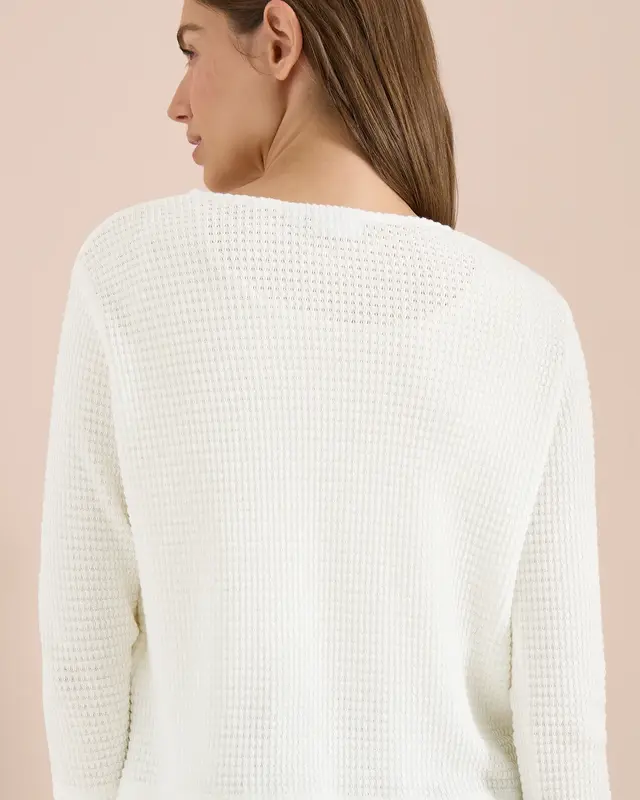 Cecil Open Cardigan Ajour Look - Vanilla White