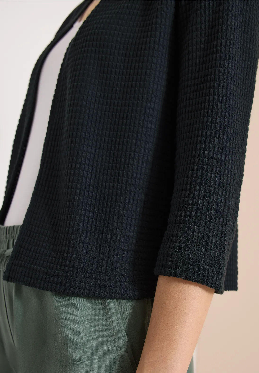 Cecil Open Cardigan Ajour Look - Palm Breeze Green