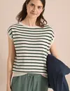 Cecil Knit Jumper with Stripes - Palm Breeze Green