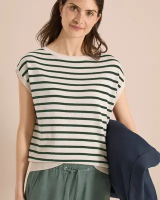 Cecil Strickpullover mit Streifen - Palm Breeze Green