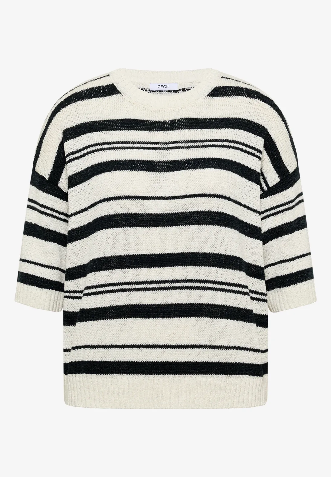 Cecil Kurzarm Pullover mit Streifen - Palm Breeze Green