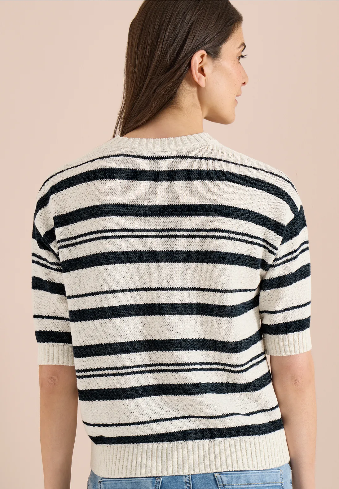 Cecil Kurzarm Pullover mit Streifen - Palm Breeze Green