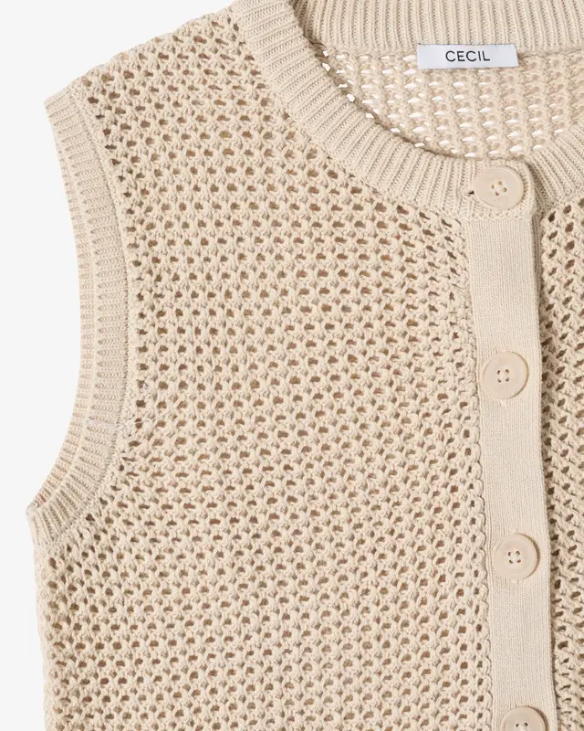 Cecil Cardigan in Häkeloptik - Pearl Beige