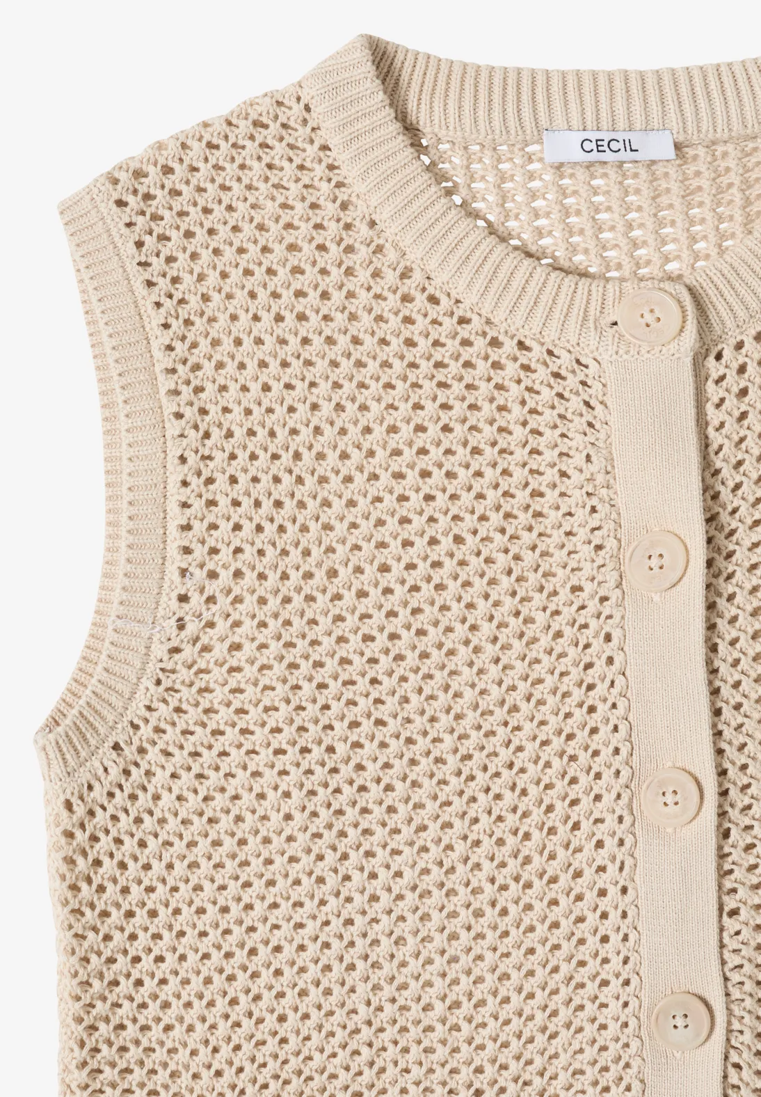 Cecil Cardigan in Häkeloptik - Pearl Beige