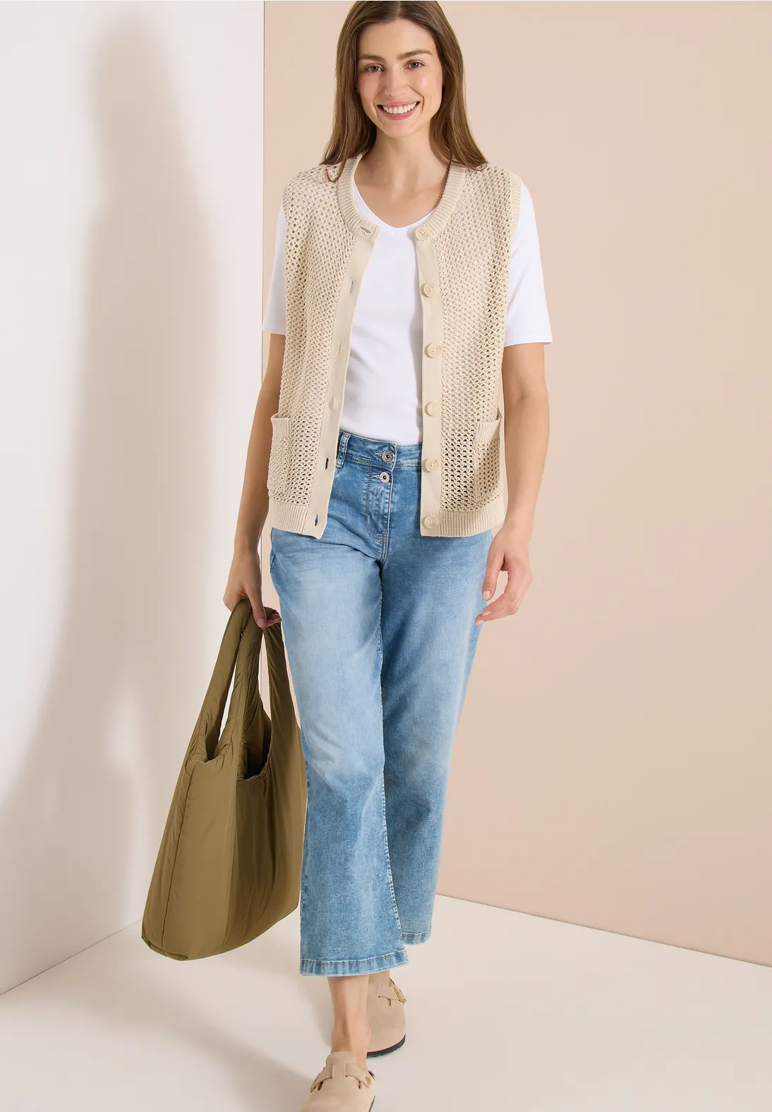 Cecil Cardigan Crochet Look - Pearl Beige