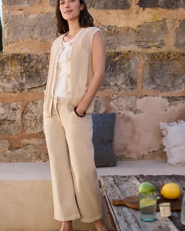 Cecil Cardigan Crochet Look - Pearl Beige