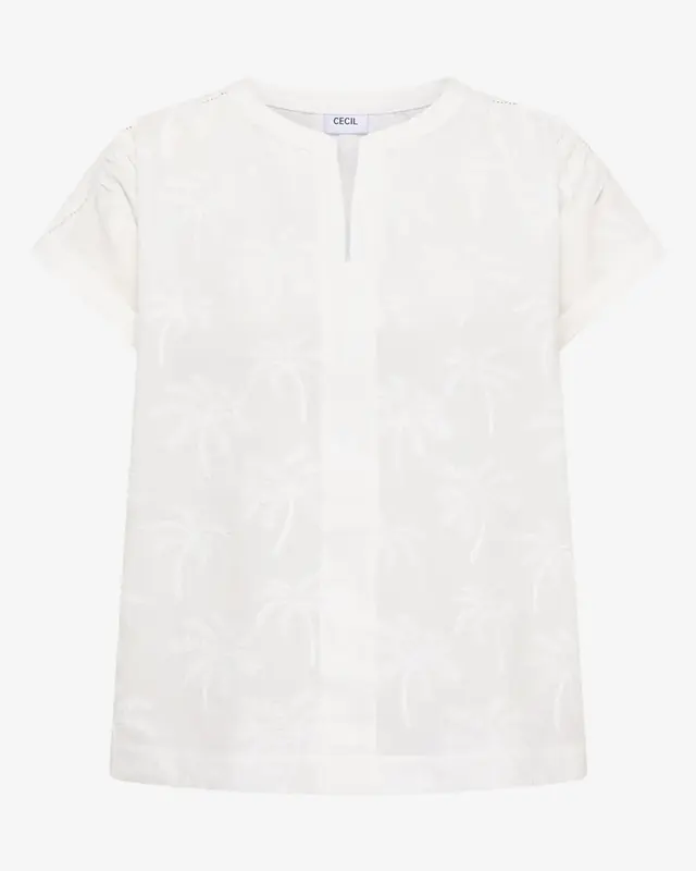 Cecil Blouse with Embroidery - Vanilla White