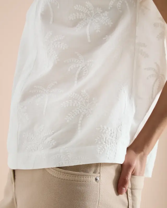 Cecil Bluse mit Stickerei - Vanilla White