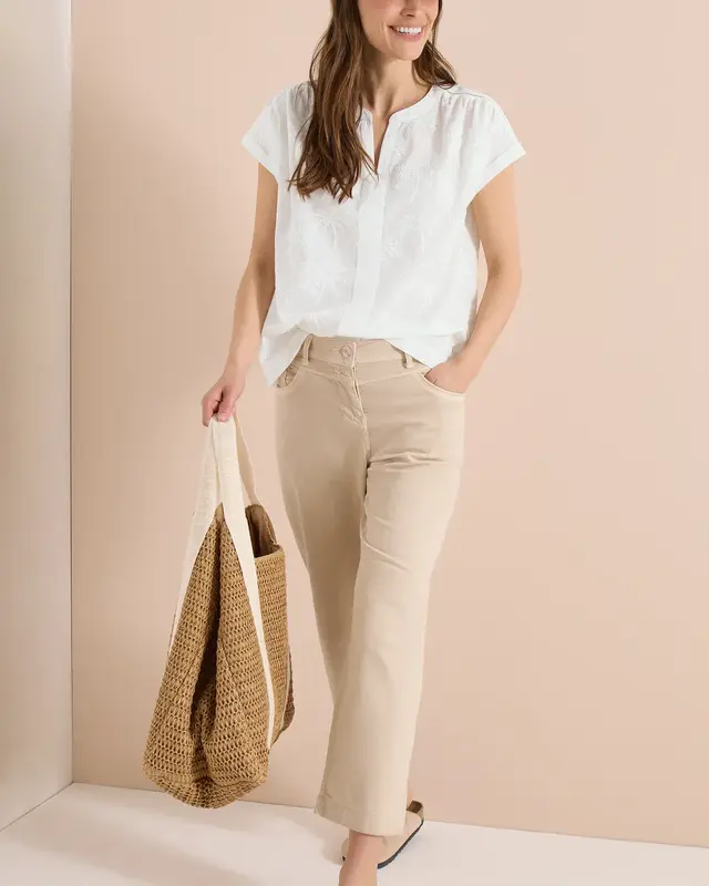 Cecil Bluse mit Stickerei - Vanilla White