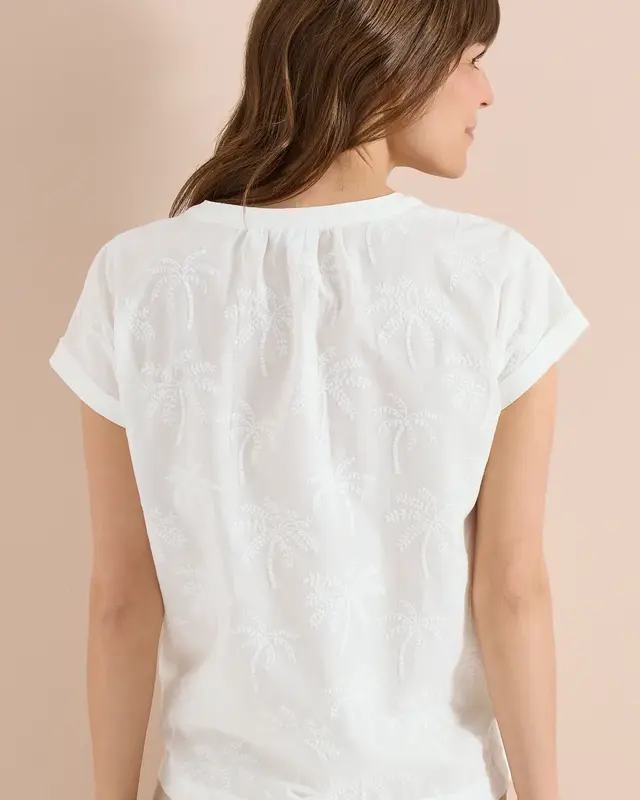 Cecil Blouse met Borduursel - Vanilla White