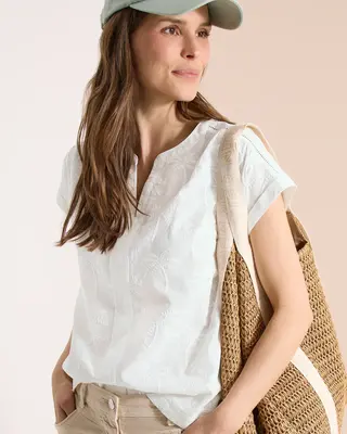 Cecil Bluse mit Stickerei - Vanilla White