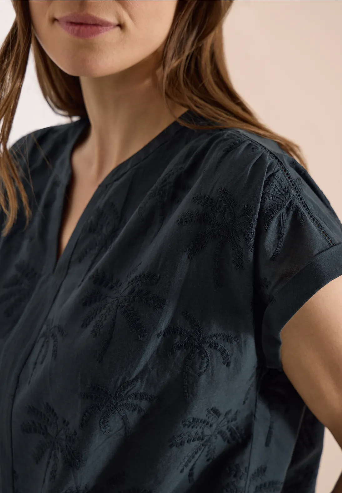 Cecil Blouse with Embroidery - Palm Breeze Green