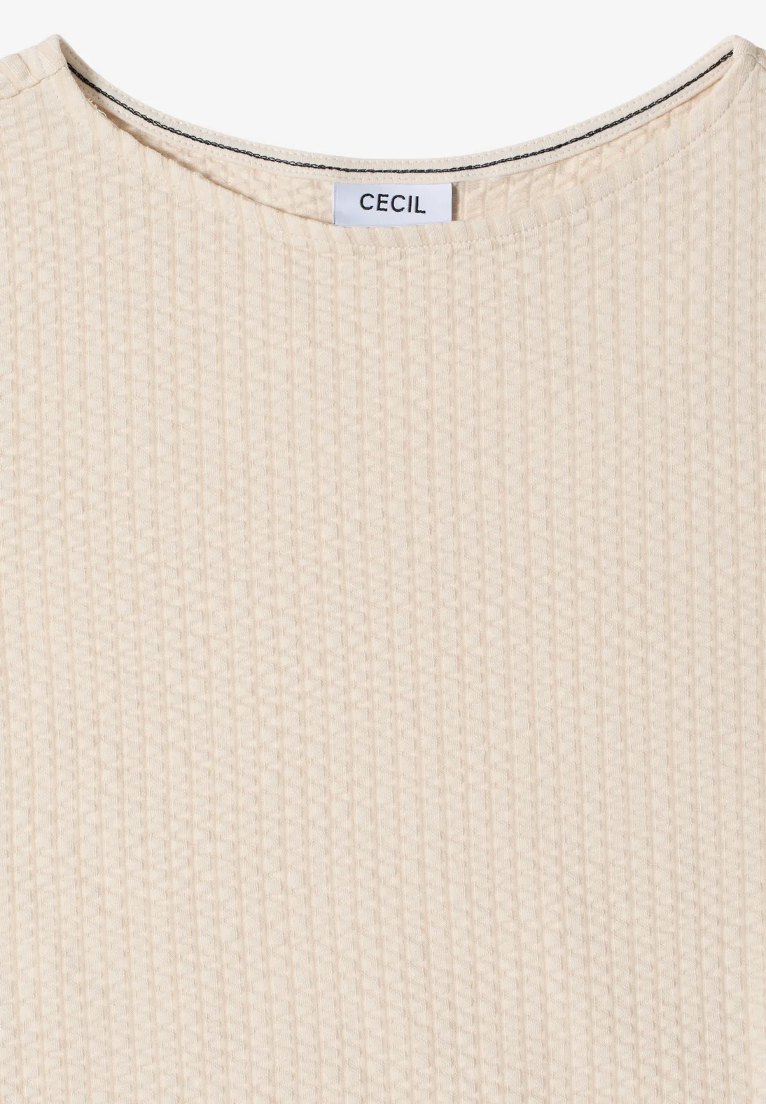 Cecil Shirt Seersucker Stof - Pearl Beige