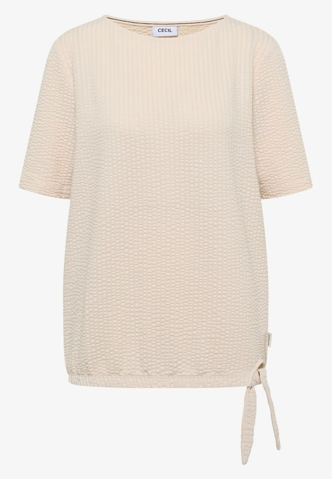 Cecil Shirt Seersucker Stof - Pearl Beige