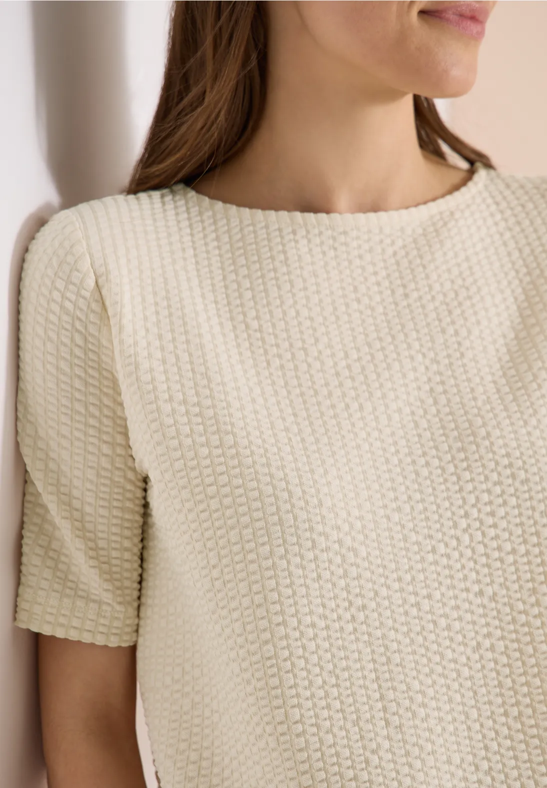 Cecil Shirt Seersucker Material - Pearl Beige