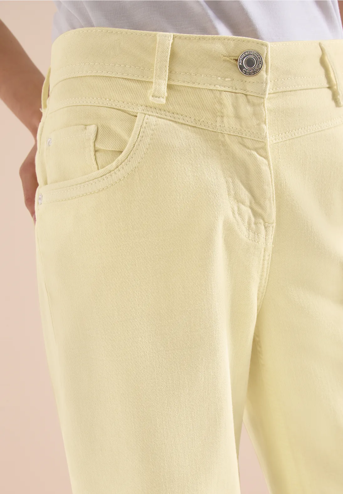 Cecil High Waist Jeans Neele - Light Buttermilk Yellow