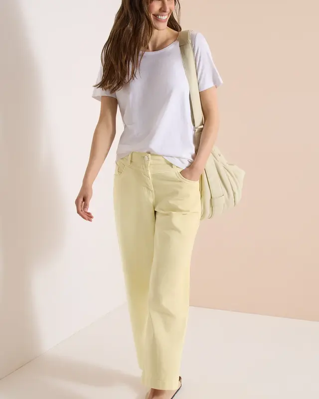 Cecil High Waist Jeans Neele - Light Buttermilk Yellow