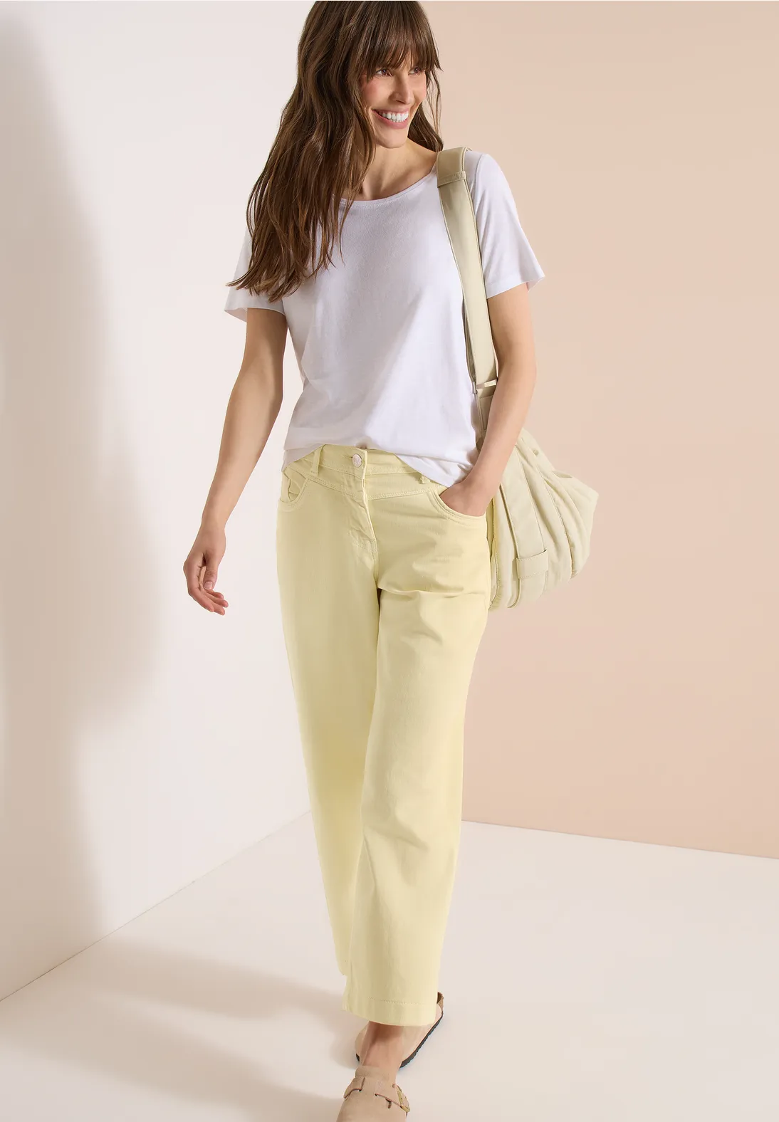 Cecil High Waist Jeans Neele - Light Buttermilk Yellow