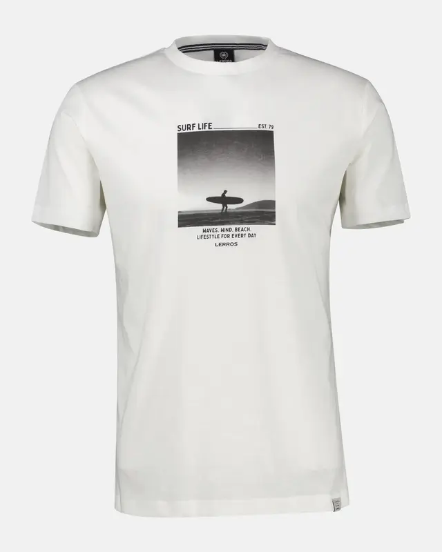 Lerros T-Shirt Surfprint - Broken White