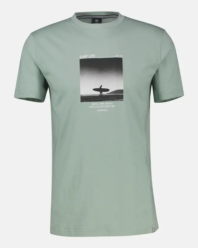 Lerros T-Shirt Surfprint - Bay Green