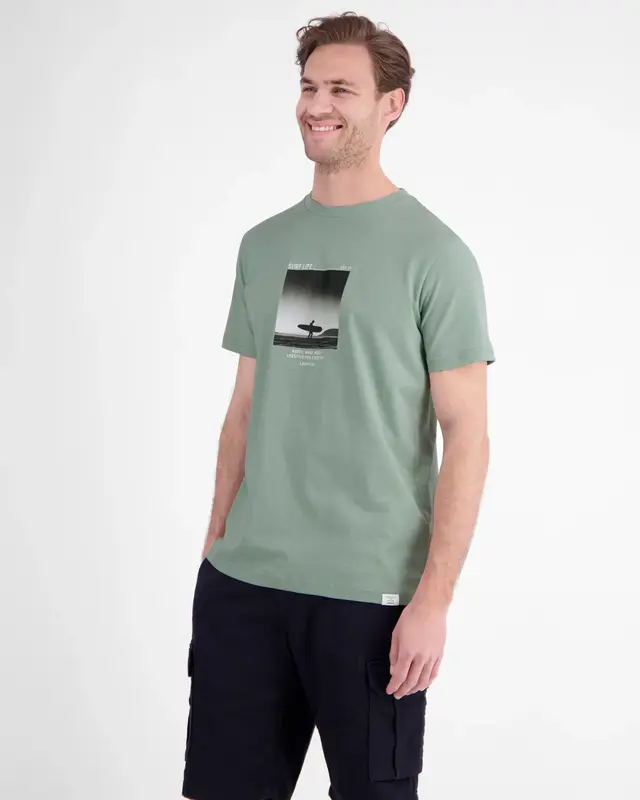 Lerros T-Shirt Surfer Print - Bay Green