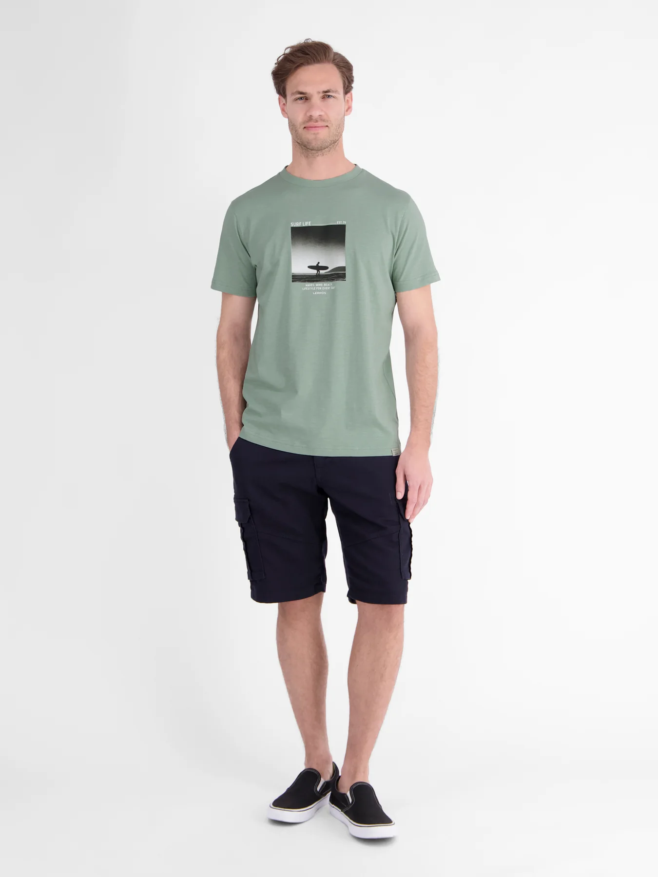 Lerros T-Shirt Surfer Print - Bay Green