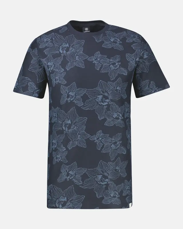 Lerros Bloemenprint T-Shirt - Classic Navy