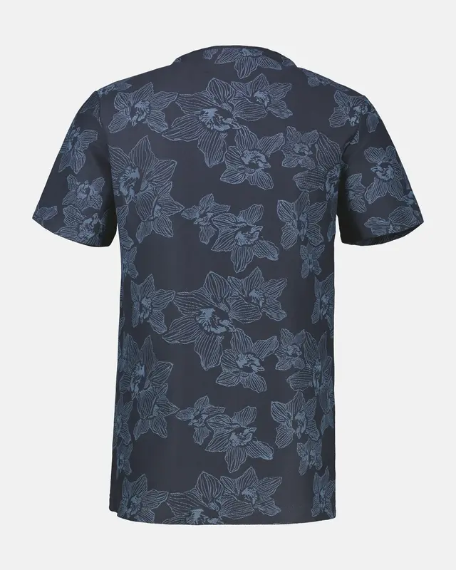 Lerros Bloemenprint T-Shirt - Classic Navy