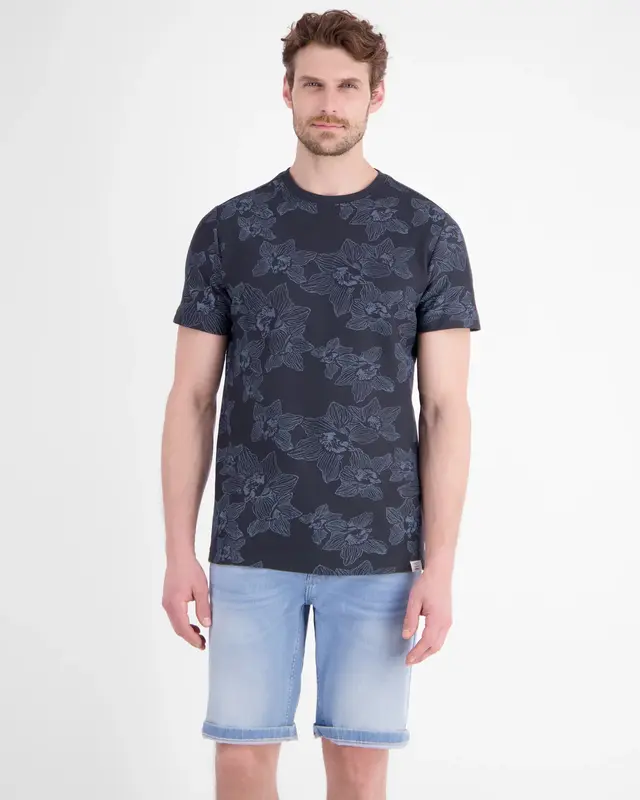 Lerros Blumenprint T-Shirt - Classic Navy