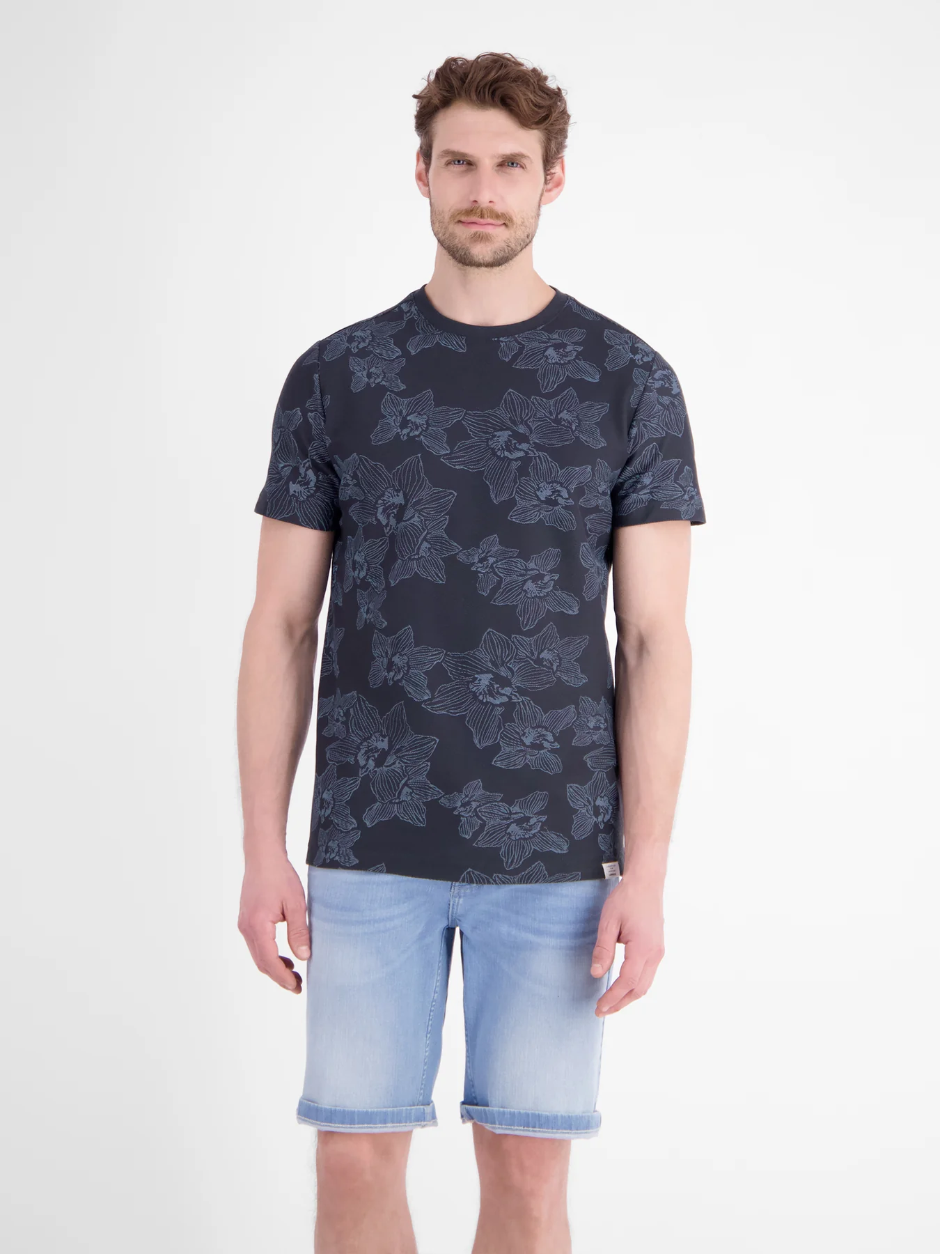 Lerros Blumenprint T-Shirt - Classic Navy