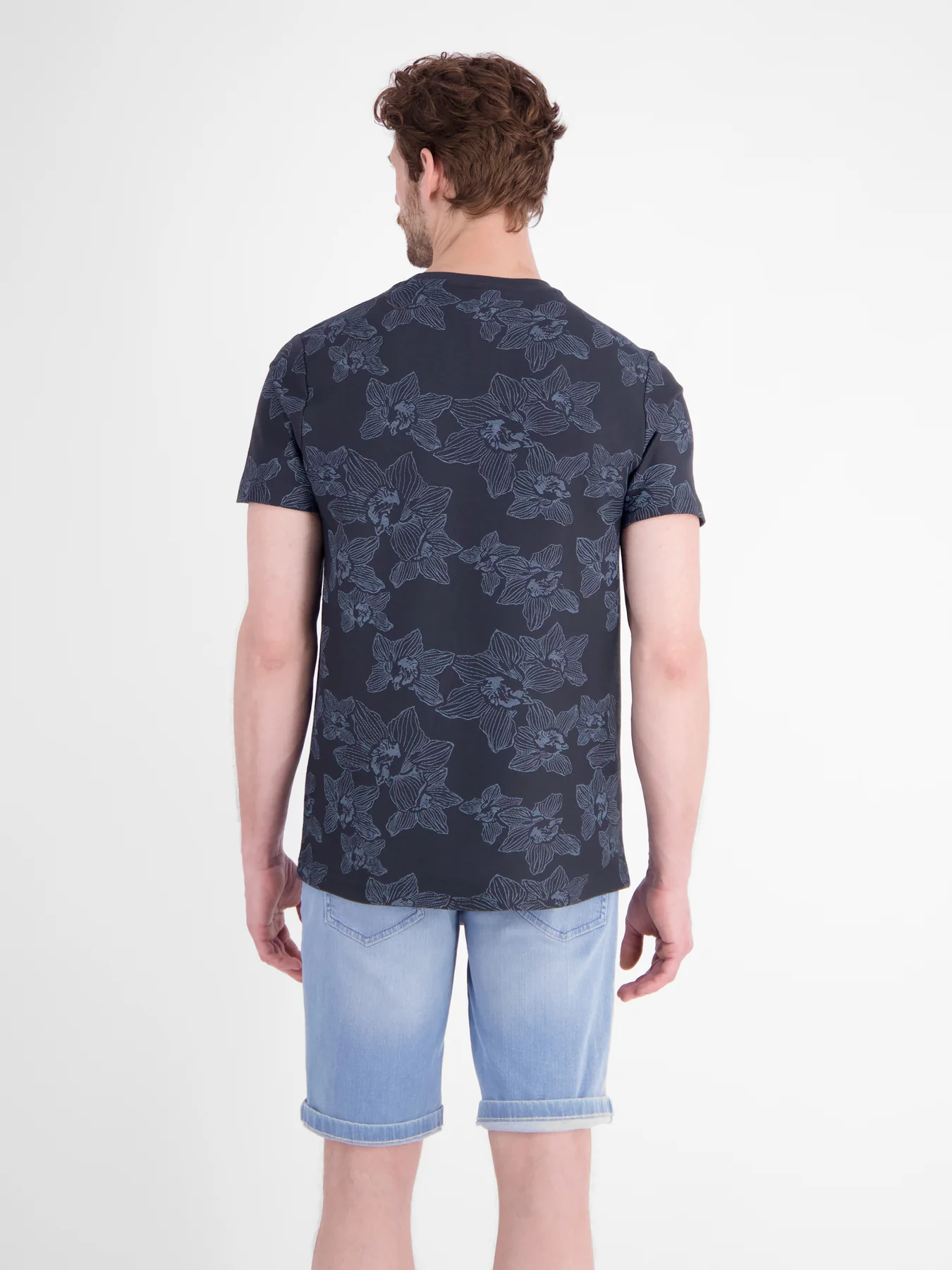 Lerros Bloemenprint T-Shirt - Classic Navy