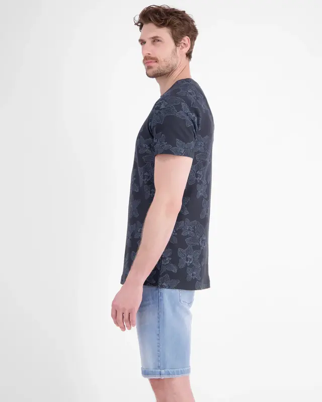 Lerros Blumenprint T-Shirt - Classic Navy