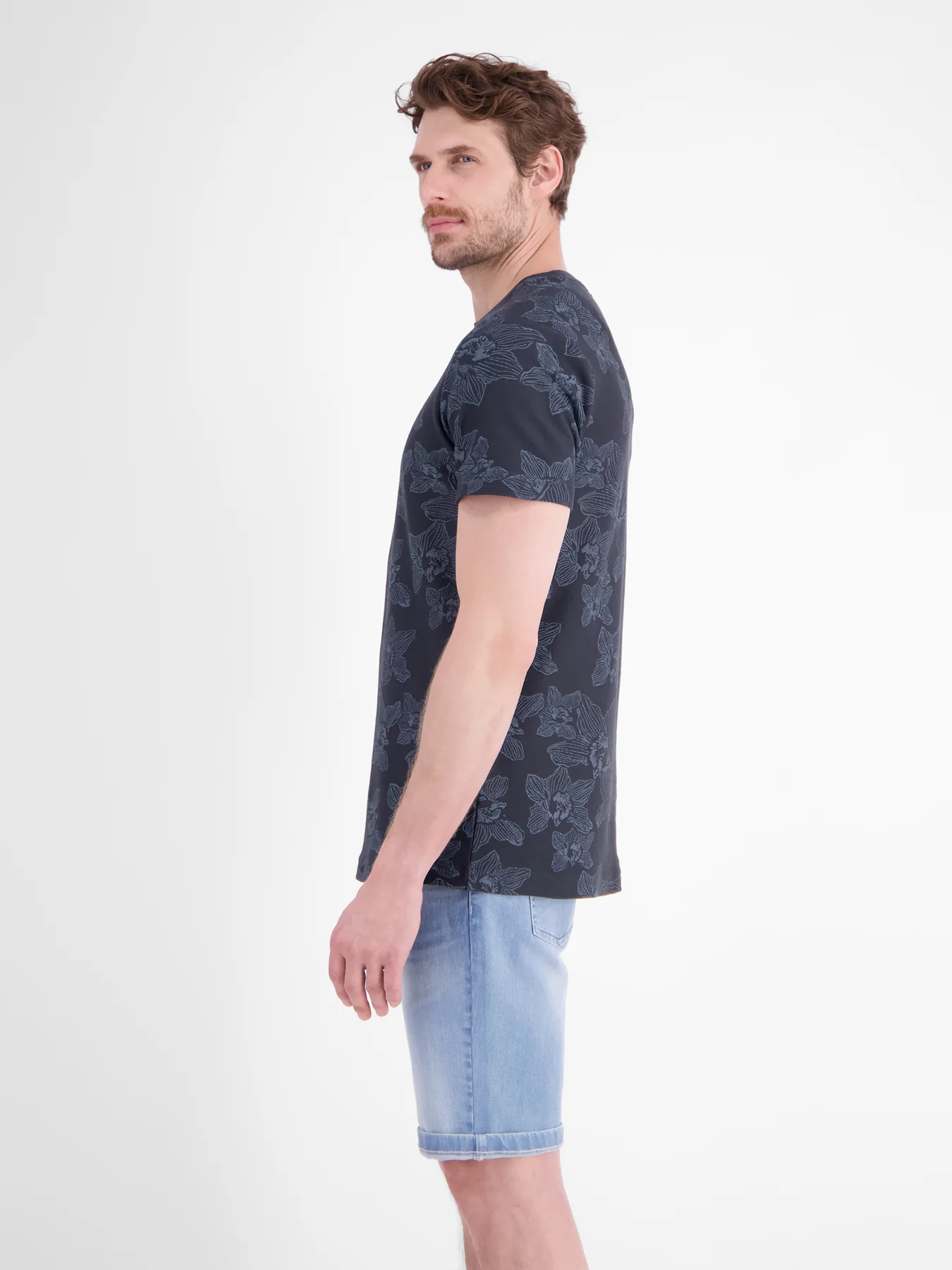 Lerros Blumenprint T-Shirt - Classic Navy