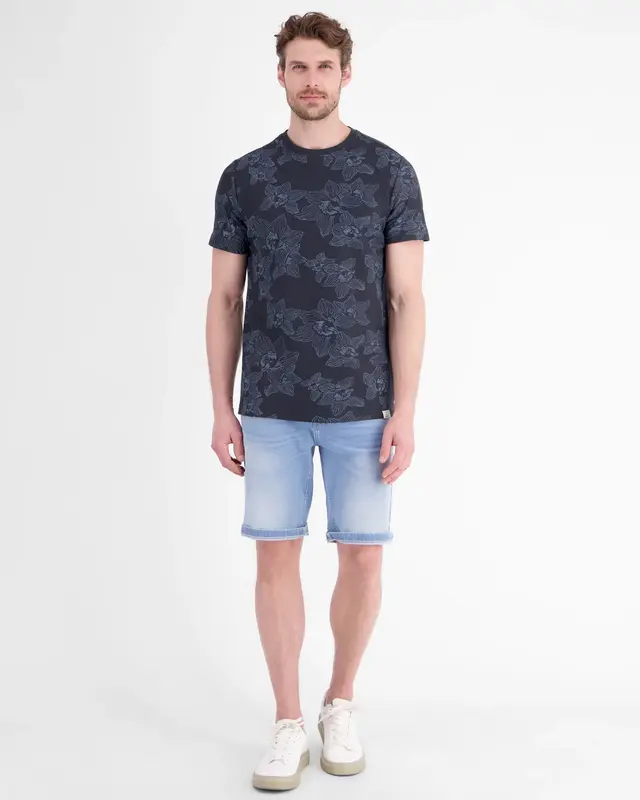 Lerros Floral Print T-Shirt - Classic Navy