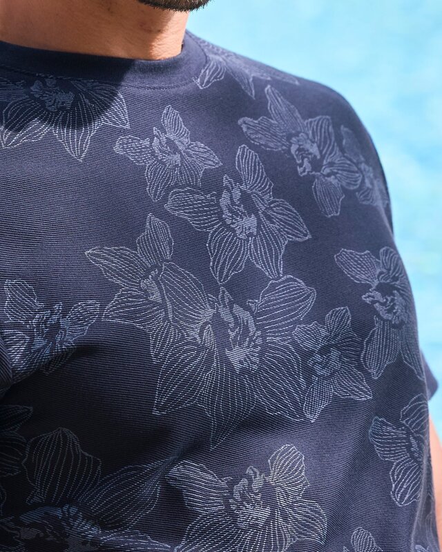 Lerros Bloemenprint T-Shirt - Classic Navy