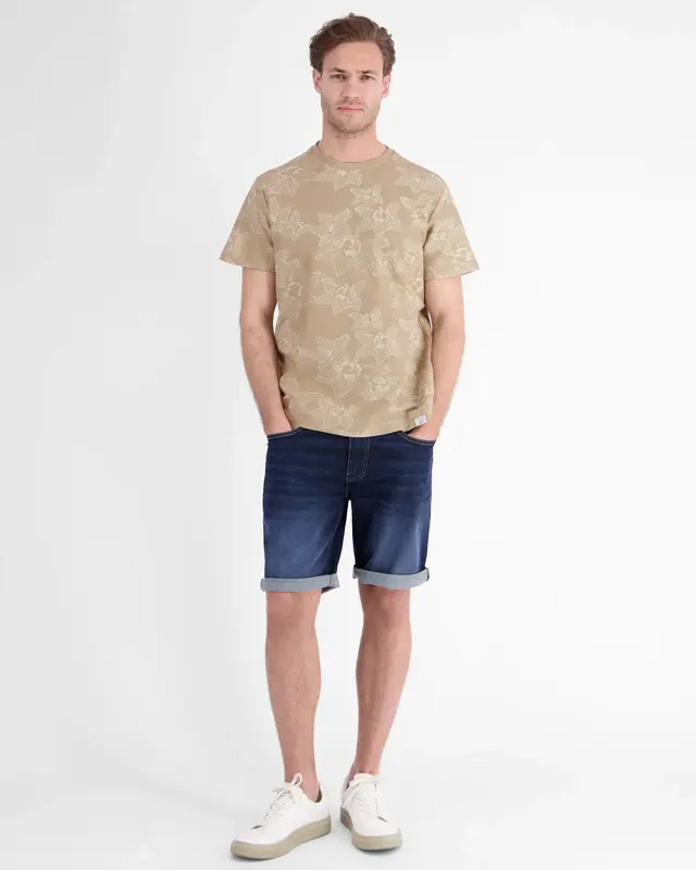 Lerros Bloemenprint T-Shirt - Gravel Beige