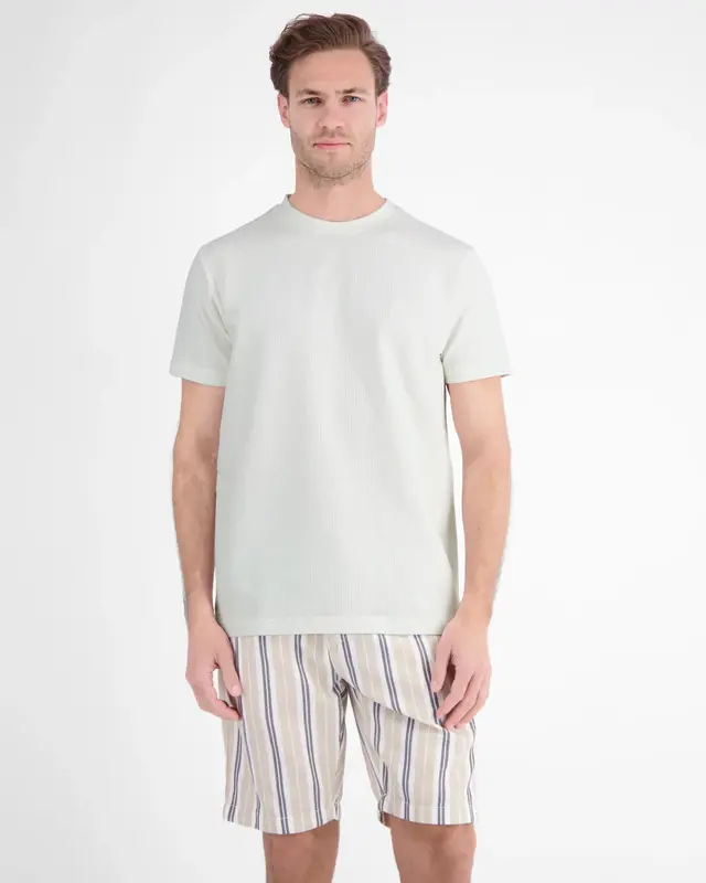 Lerros Seersucker T-Shirt - Broken White