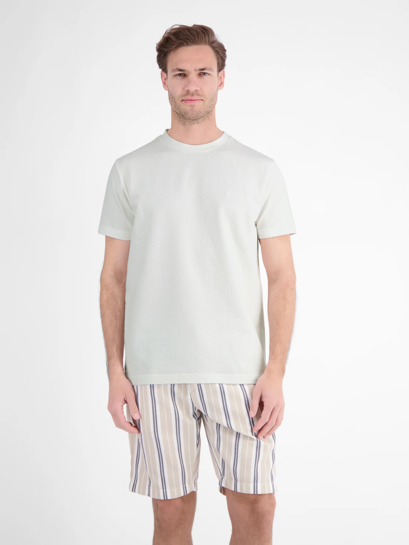Lerros Seersucker T-Shirt - Broken White