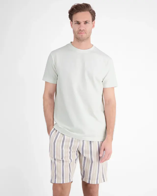 Lerros Seersucker T-Shirt - Broken White