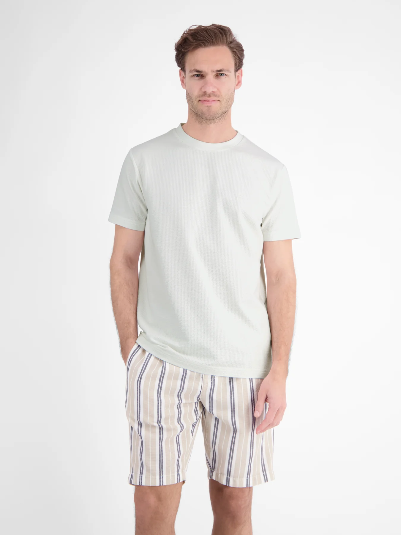 Lerros Seersucker T-Shirt - Broken White