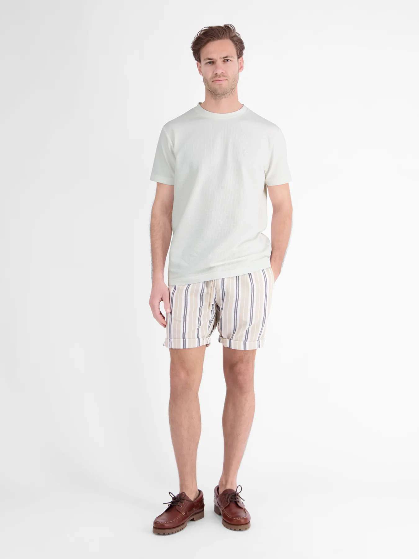 Lerros Seersucker T-Shirt - Broken White