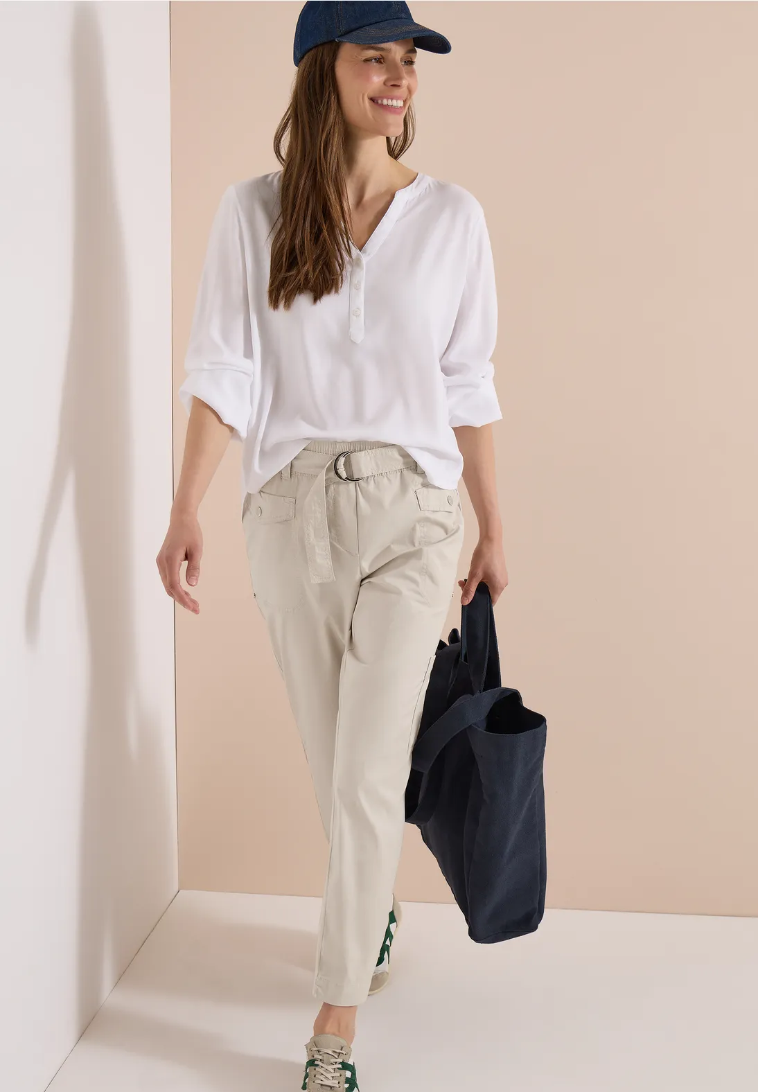 Cecil Mid Waist Hose Chelsea - Grain Beige