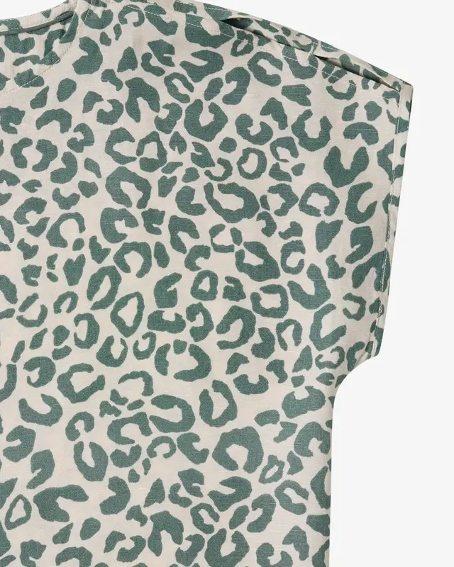 Cecil Linen Blend Dress with Print - Macadamia Beige