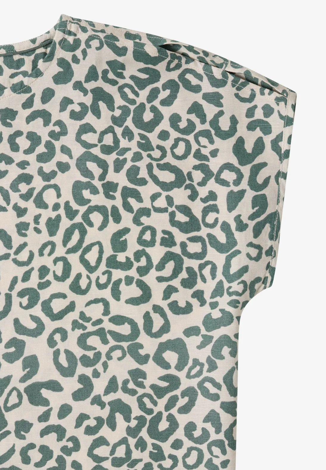 Cecil Linnenmix Jurk met Print - Macadamia Beige