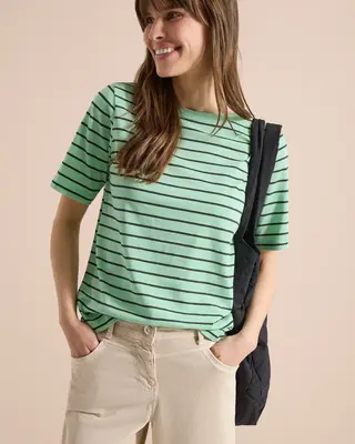 Cecil Gestreept Shirt - Juicy Lime