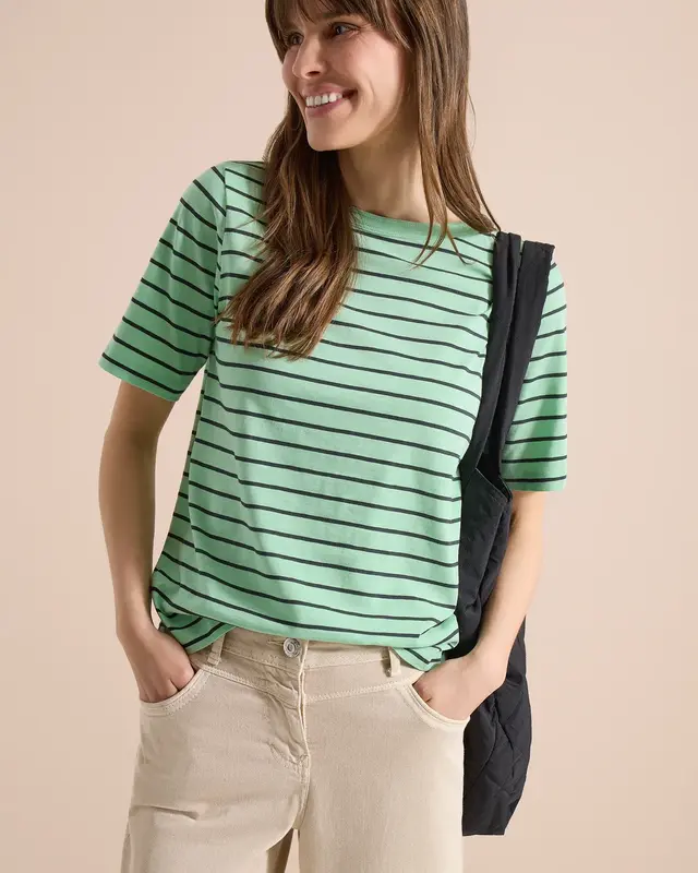 Cecil Gestreept Shirt - Juicy Lime
