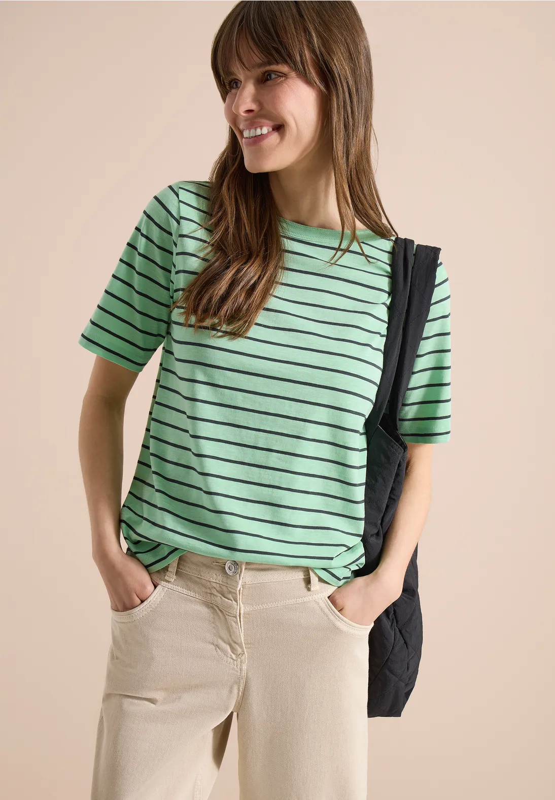 Cecil Gestreept Shirt - Juicy Lime